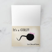 Funny Gender Reveal Kaart (meisje) (Binnen)