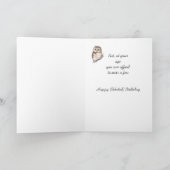 Funny General Belated Birthday, Cute Owl Kaart (Binnen)