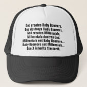 Funny Generation X Baby Boomer Millennial Joke Trucker Pet (Voorkant)