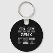 Funny Generation X Characteristics Mens Navy Sleutelhanger (Voorkant)