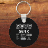 Funny Generation X Characteristics Mens Navy  Sleutelhanger (Voorkant)
