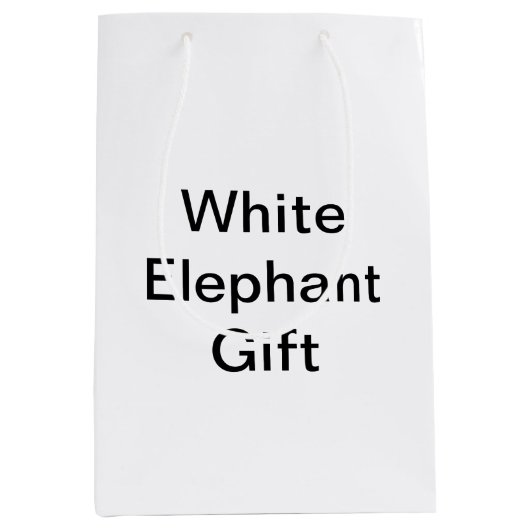 Funny Generic White Elephant Gift Medium Cadeauzakje (Voorkant)