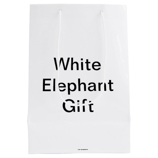Funny Generic White Elephant Gift Medium Cadeauzakje (Achterkant)