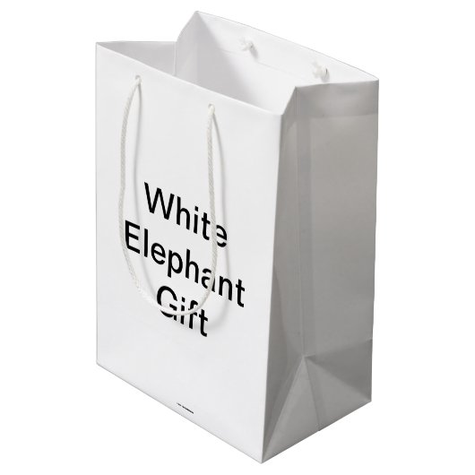 Funny Generic White Elephant Gift Medium Cadeauzakje (Achterkant Gekanteld)