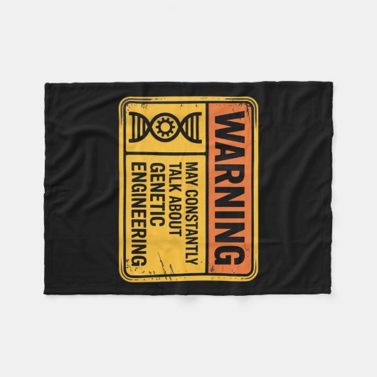 Funny Genetic Engineering Warning Sign Bioengineer Fleece Deken (Voorkant (Horizontaal))