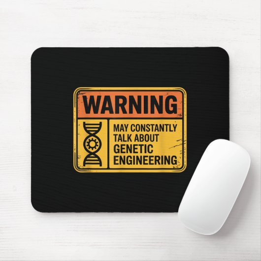 Funny Genetic Engineering Warning Sign Bioengineer Muismat (Met muis)