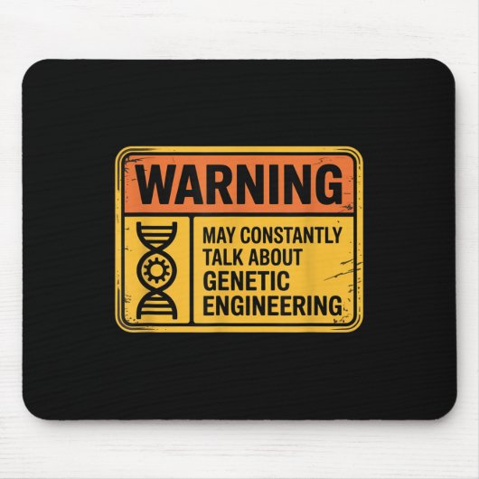 Funny Genetic Engineering Warning Sign Bioengineer Muismat (Voorkant)