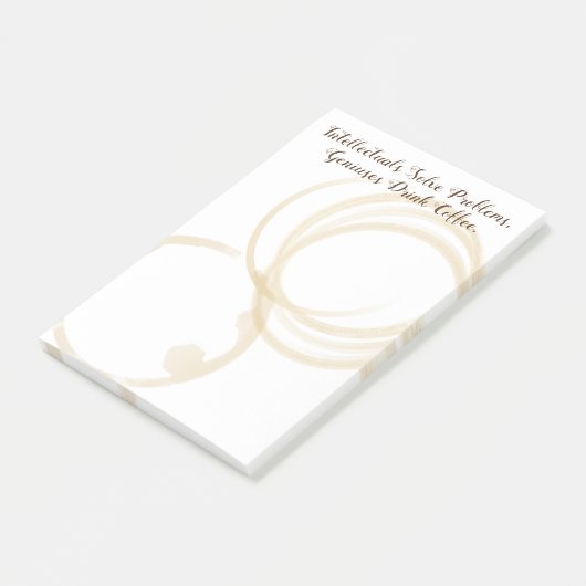 Funny "Geniuses Drink Coffee" Koffiekring Post-it® Notes (Schuin)