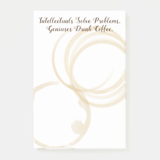 Funny "Geniuses Drink Coffee" Koffiekring Post-it® Notes (Voorkant)