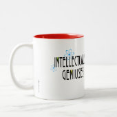 Funny "Geniuses Drink Coffee" Tweekleurige Koffiemok (Links)