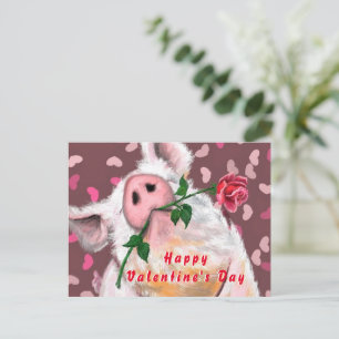 Funny Gentleman Pig Valentijnsdag Kaart