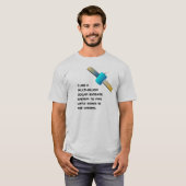 Funny geocacher satelliet-gebruik, t-shirt (Voorkant volledig)