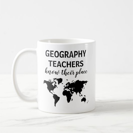 Funny Geography Teacher Gift Coffee Mok (Links)