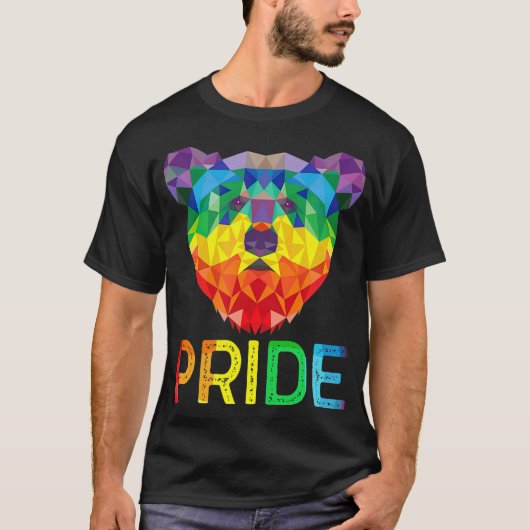 Funny Geometric Beer LGBT Rainbow Flag Gay Pride T T-shirt (Voorkant)