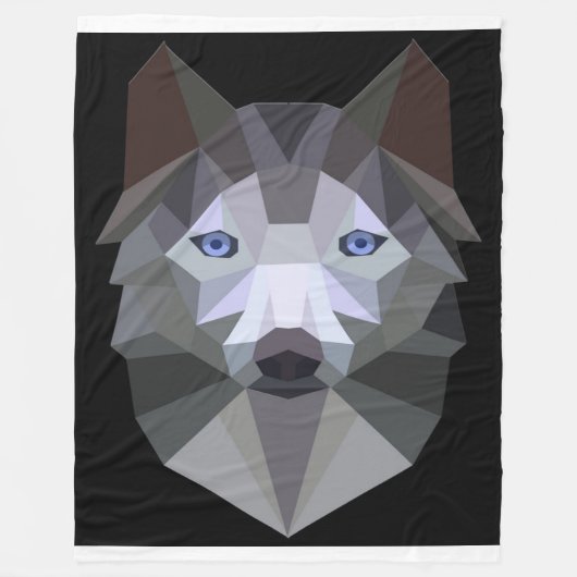Funny Geometry Husky Face Gifts Lover Fleece Deken (Voorkant)