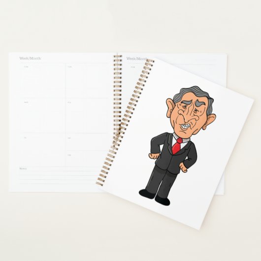Funny George W Bush Political Caricature Planner (Display)