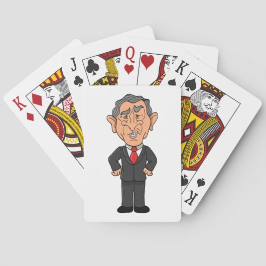 Funny George W Bush Political Caricature Pokerkaarten (Achterkant)