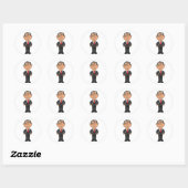 Funny George W Bush Political Caricature Ronde Sticker (Vel)