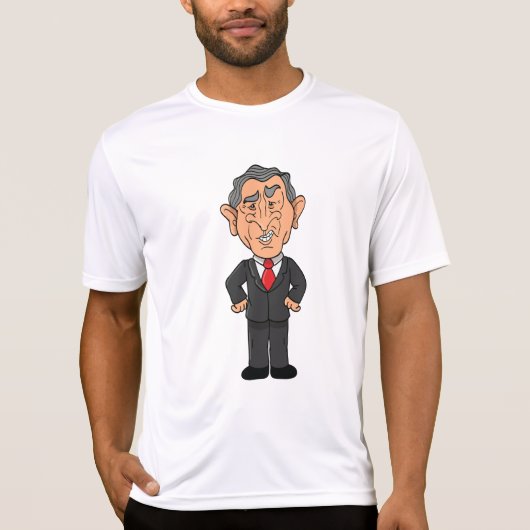 Funny George W Bush Political Caricature T-shirt (Voorkant)