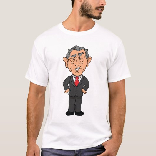 Funny George W Bush Political Caricature T-shirt (Voorkant)