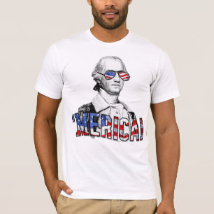 Funny George Washington Merica Patriotic America T-shirt