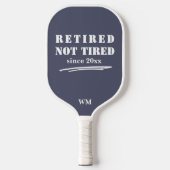 Funny Gepensioneerd niet Moe Jaar Initialen Grijs Pickleball Paddle (Voorkant)