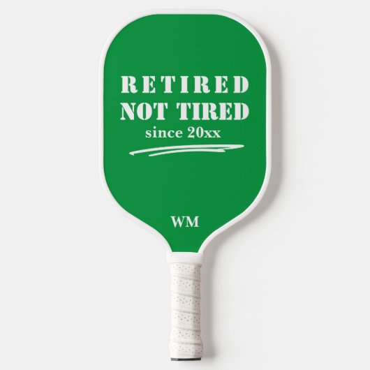 Funny Gepensioneerd niet Vermoeid Jaar Initialen G Pickleball Paddle (Voorkant)