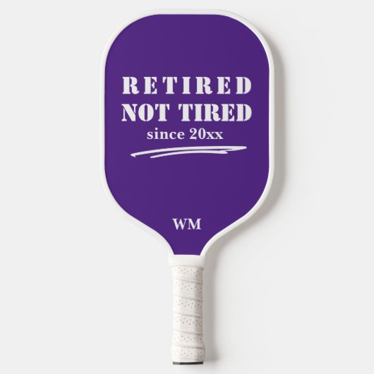Funny Gepensioneerd niet Vermoeid Jaar Initialen P Pickleball Paddle (Voorkant)