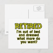 Funny gepensioneerde design briefkaart (Voorkant / Achterkant)