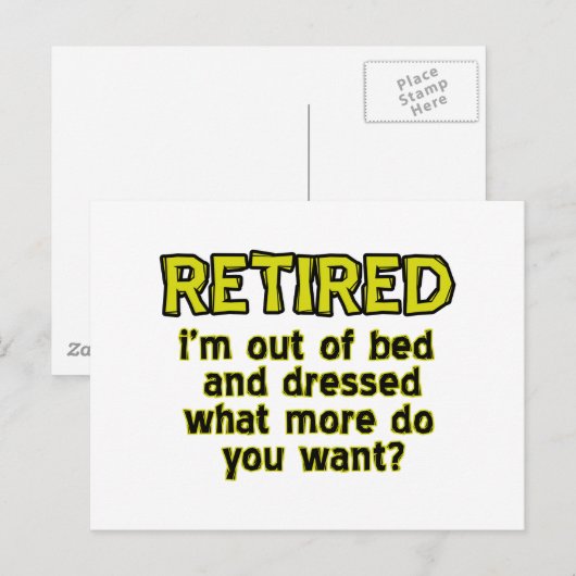 Funny gepensioneerde design briefkaart (Voorkant / Achterkant)