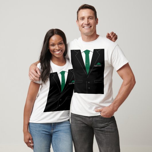 Funny gepersonaliseerde naam T-shirt zwart pak en  (Unisex)