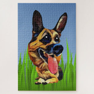 Funny German Shepherd 1014 Piece Mofficult Puzzle Legpuzzel
