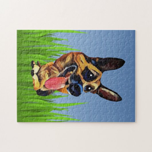 Funny German Shepherd 252 Piece Puzzle Legpuzzel (Horizontaal)