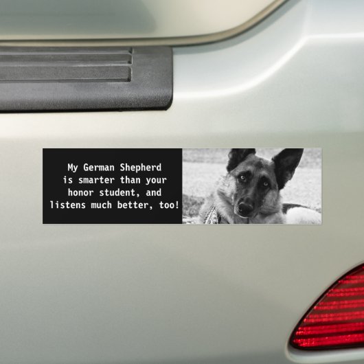 Funny German Shepherd Bumpersticker (Op auto)