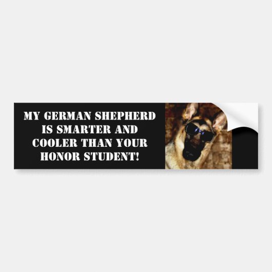 Funny German Shepherd Bumpersticker (Voorkant)