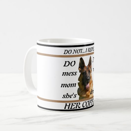 Funny German Shepherd Coffee Mok (Voorkant links)