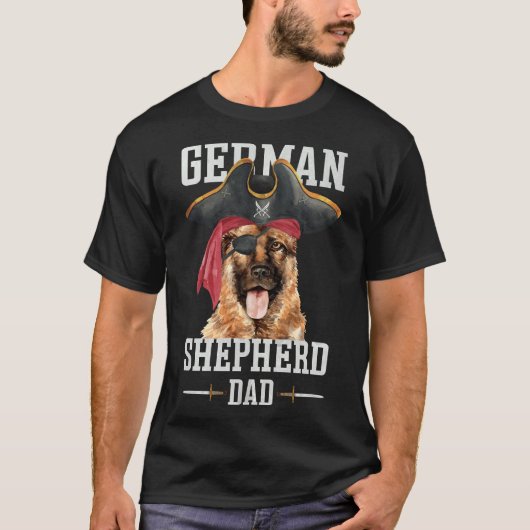 Funny German Shepherd Dog Dad Black Shepher T-shirt (Voorkant)