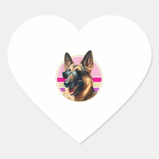 Funny German Shepherd Dog Design Art Costume Outfi Hart Sticker (Voorkant)