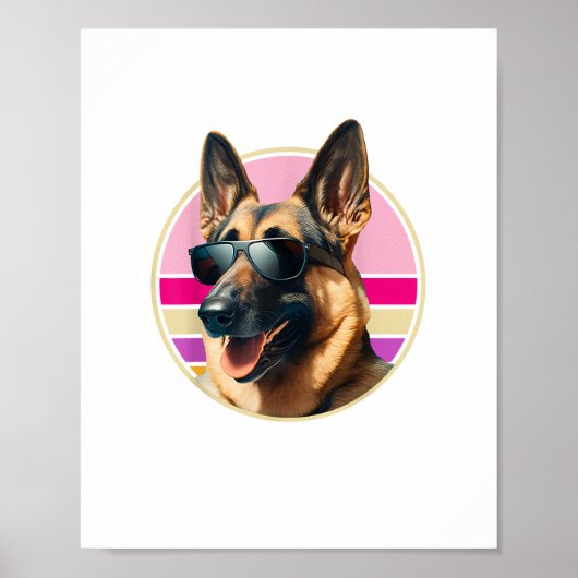 Funny German Shepherd Dog Design Art Costume Outfi Poster (Voorkant)