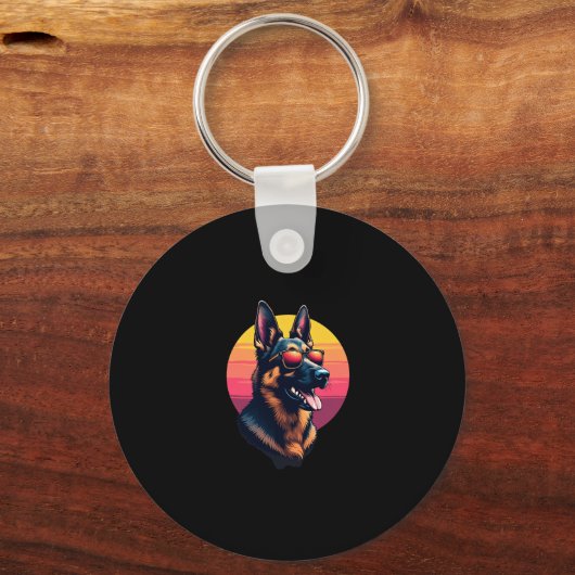 Funny German Shepherd Dog Design Art Costume Outfi Sleutelhanger (Voorkant)