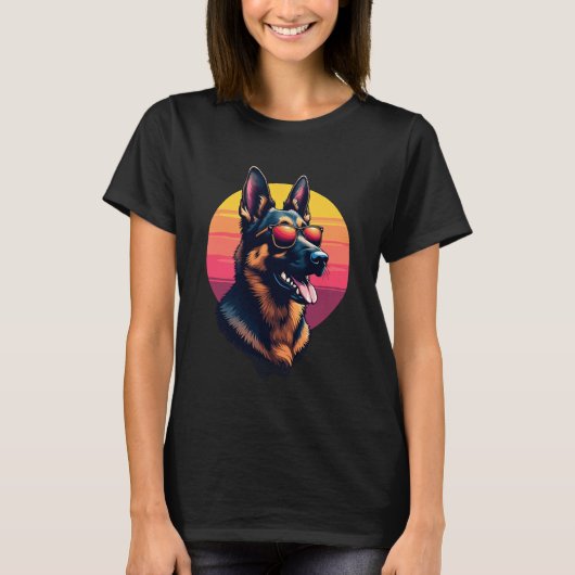 Funny German Shepherd Dog Design Art Costume Outfi T-shirt (Voorkant)