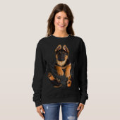 Funny German Shepherd Dog In Pocket Trui (Voorkant volledig)