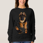 Funny German Shepherd Dog In Pocket Trui (Voorkant)