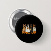 Funny German Shepherd Dogs Dressed As Ghost Soky H Ronde Button 5,7 Cm (Voorkant /achterkant)