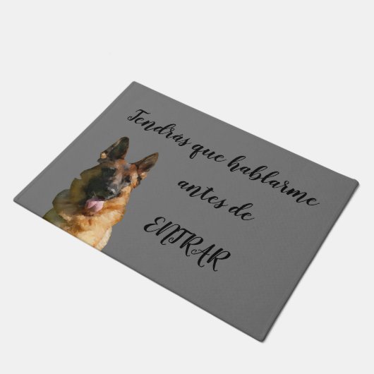 Funny German Shepherd Doormat in het Spaans Deurmat (Schuin)