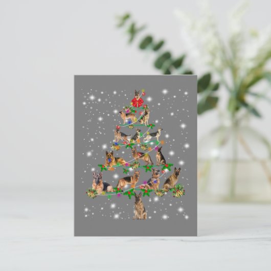 Funny German Shepherd kerstboom Decor Ormenmense Briefkaart (Staand voorkant)