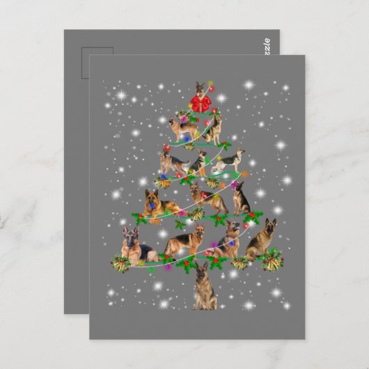 Funny German Shepherd kerstboom Decor Ormenmense Briefkaart (Voorkant / Achterkant)