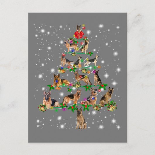 Funny German Shepherd kerstboom Decor Ormenmense Briefkaart (Voorkant)