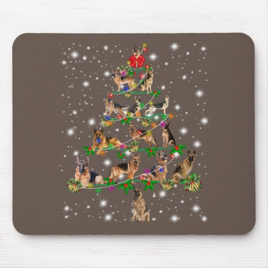 Funny German Shepherd kerstboom Decor Ormenmense Muismat (Voorkant)