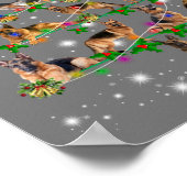 Funny German Shepherd kerstboom Decor Ormenmense Poster (Hoek)